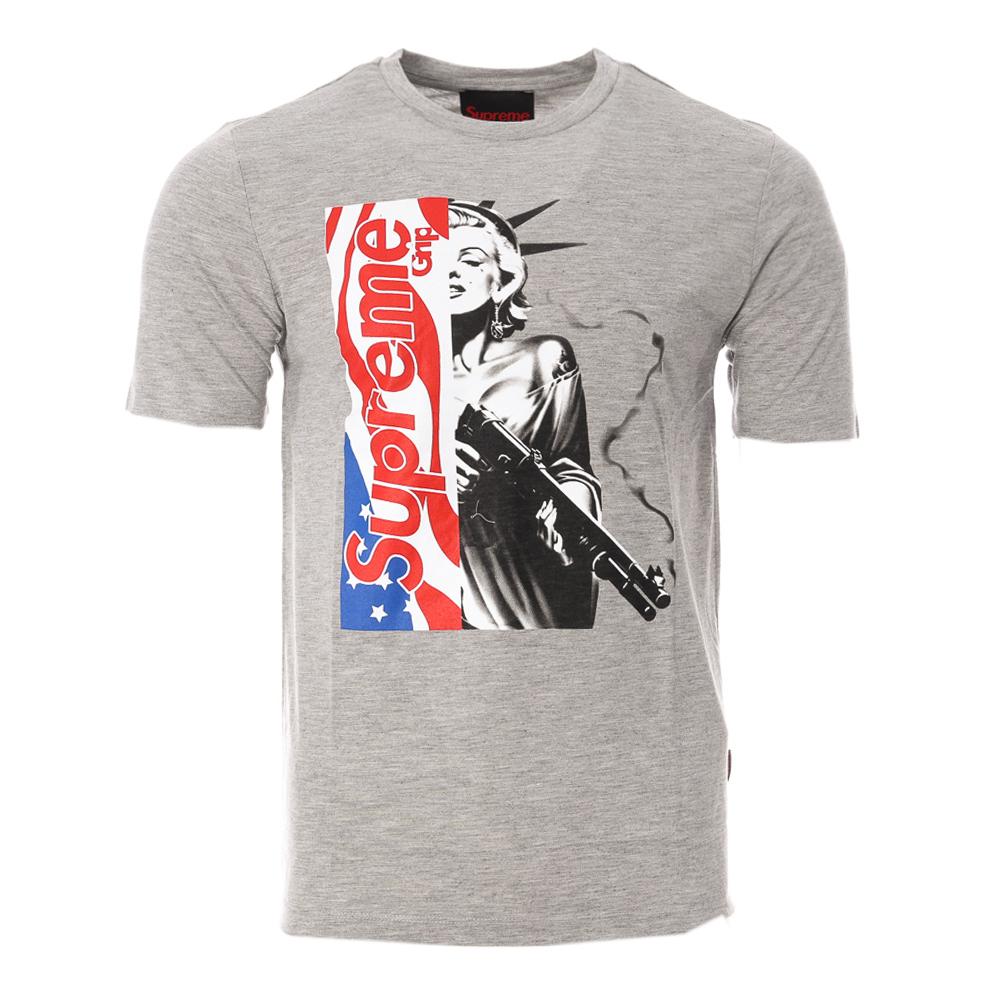 T-shirt Gris Homme Supreme Grip Maril pas cher