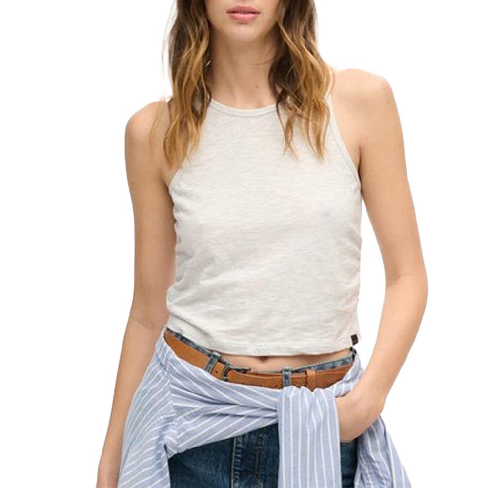 Débardeur Blanc Chiné Femme Superdry Superdry Ruched pas cher