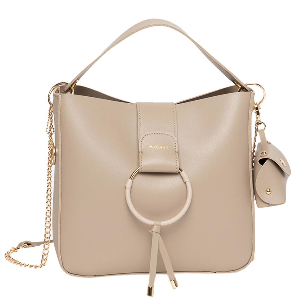 Sac à Main Taupe Femme Manoukian Theo sb pas cher