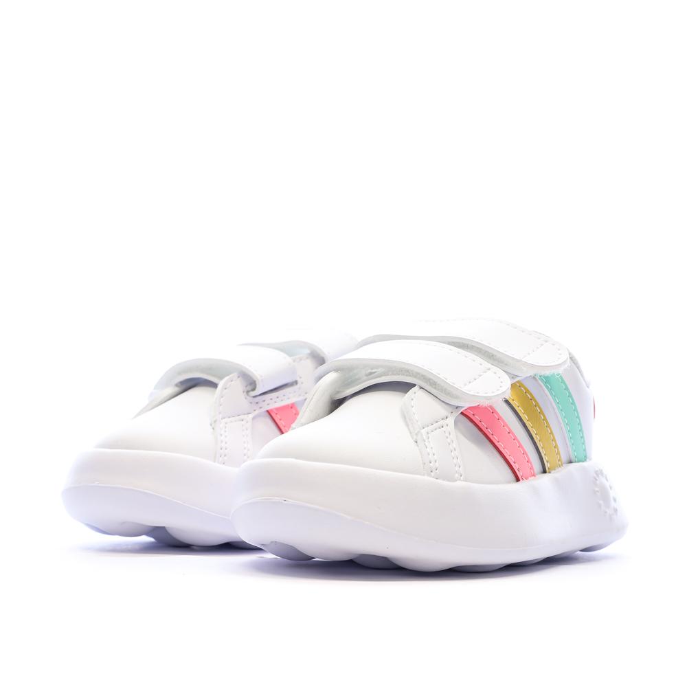 Baskets Blanches/Roses Fille Adidas Grand Court 2.0 vue 6