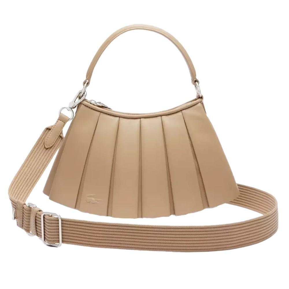 Sac à main Beige Femme Lacoste Small Runway pas cher