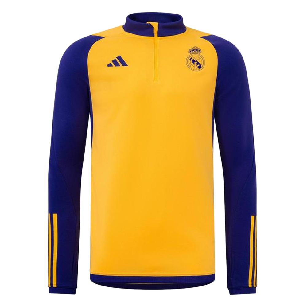 Real Madrid Sweat Training Jaune/Violet Homme Adidas 2023/2024 pas cher