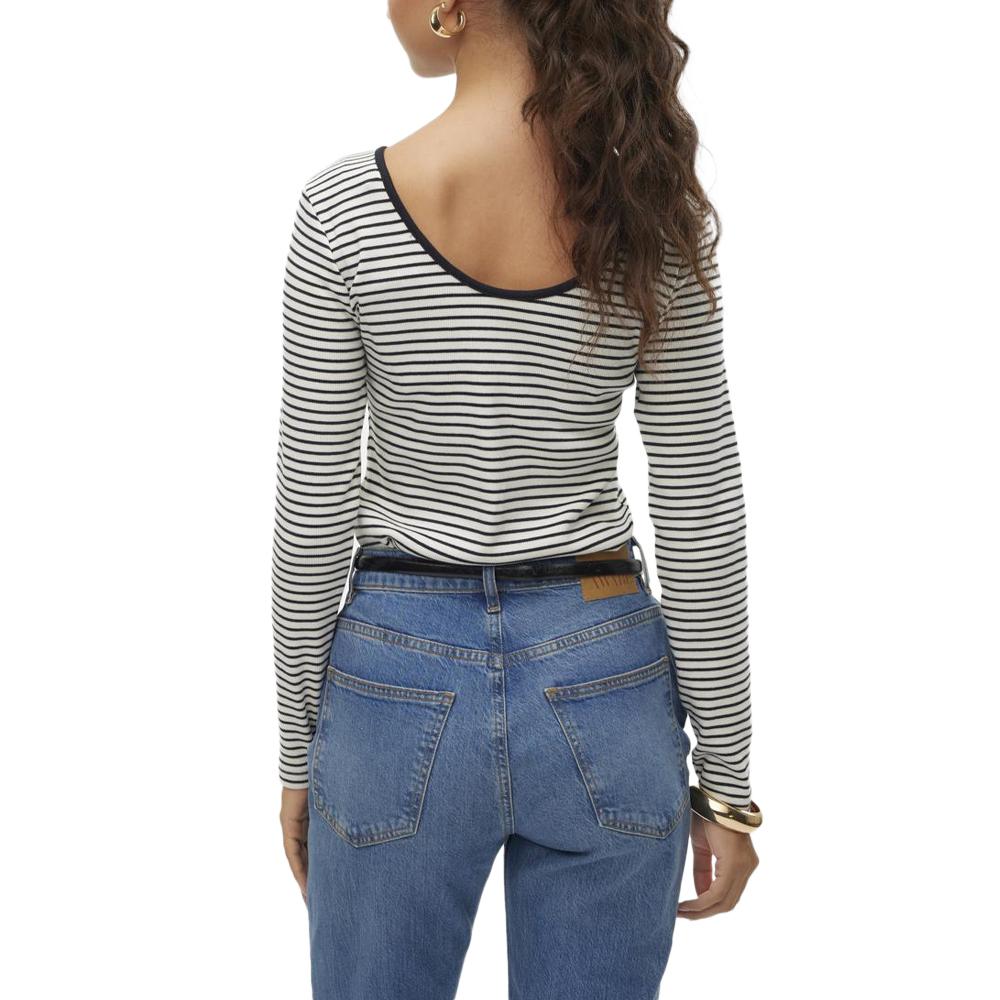 Top Blanc/Noir à rayures Femme Vero Moda Chloe vue 2