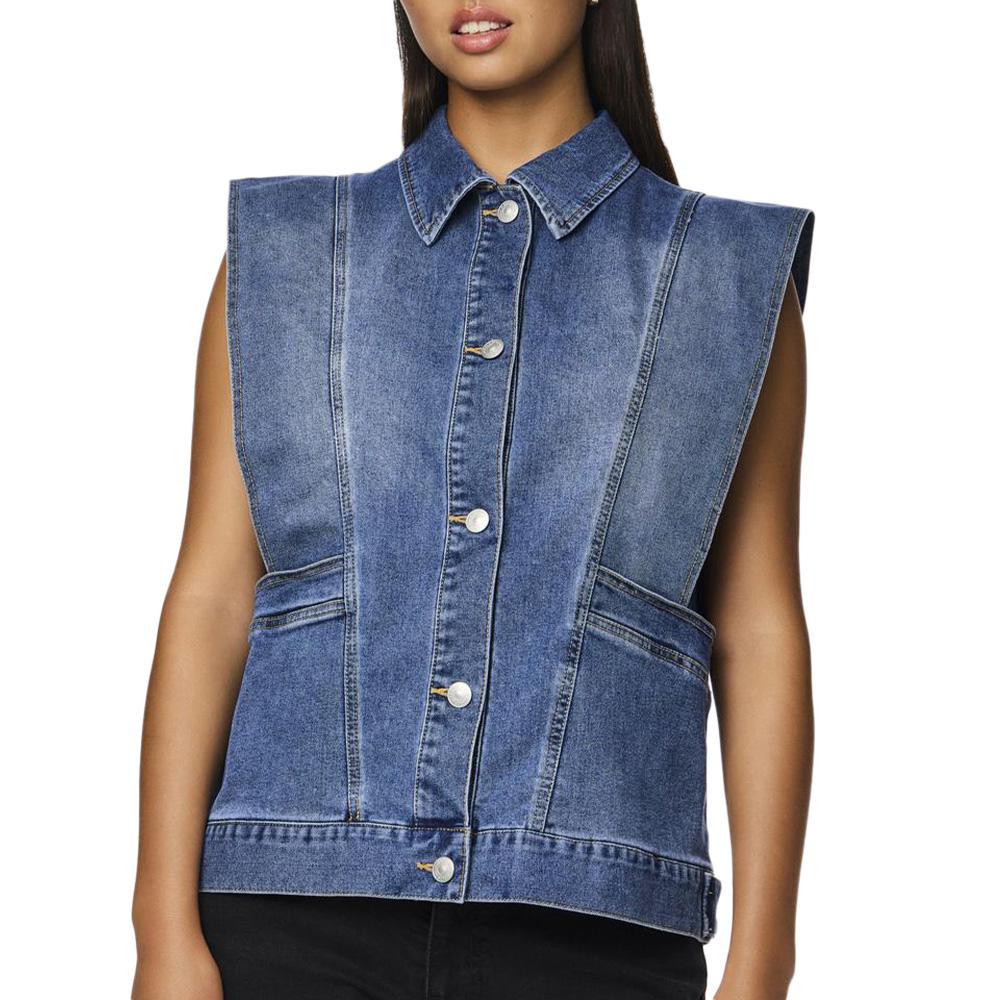 Veste en Jean Bleu Femme Pieces Femma pas cher