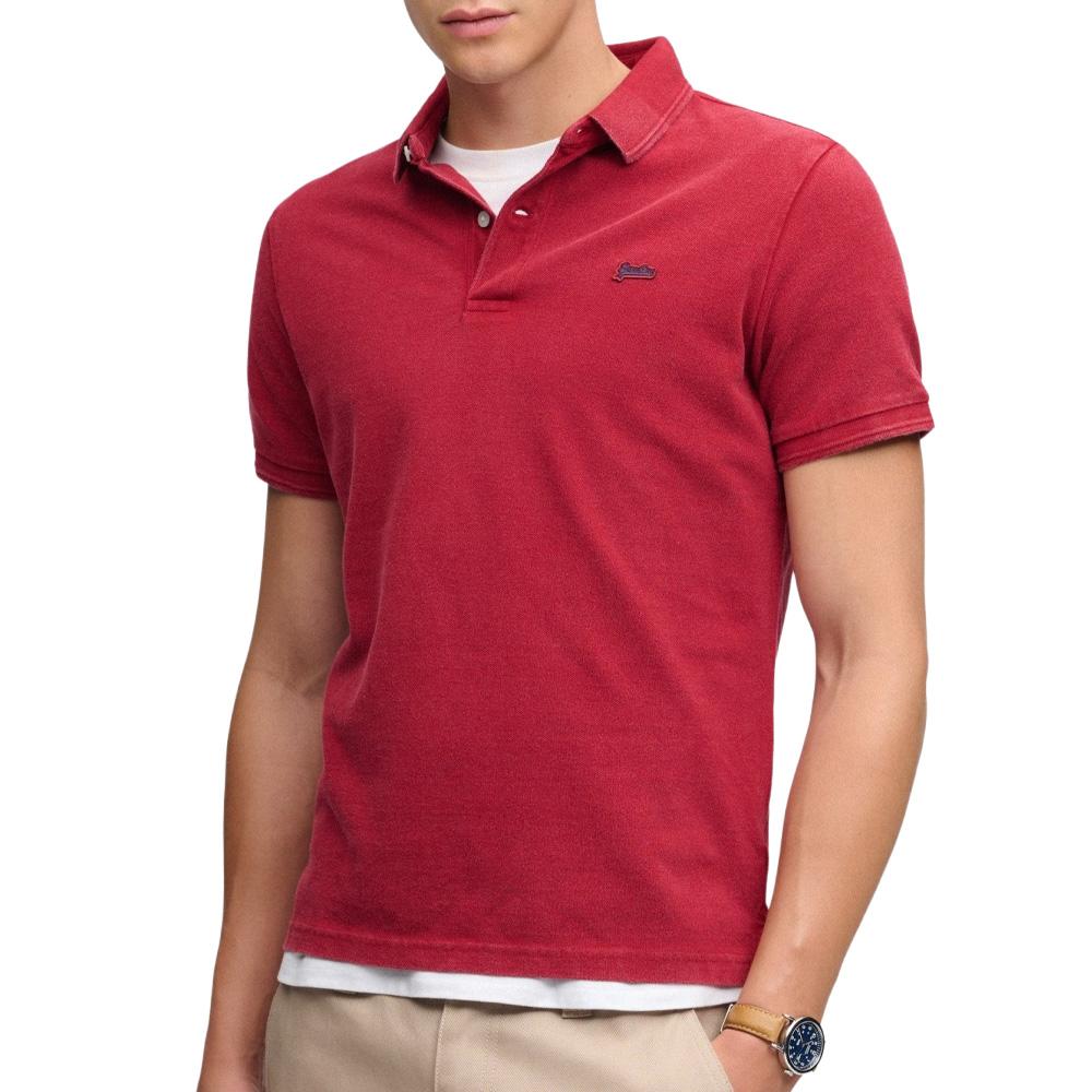 Polo Rouge Homme Superdry Classic Pique pas cher