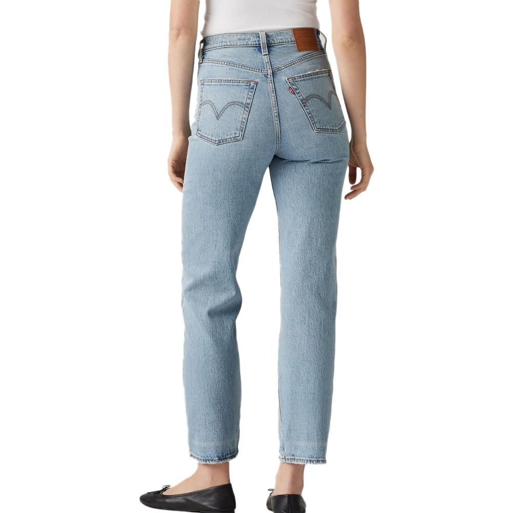 Jean Bleu Clair Femme Levi's Ribcage Straight Ankle Med vue 2