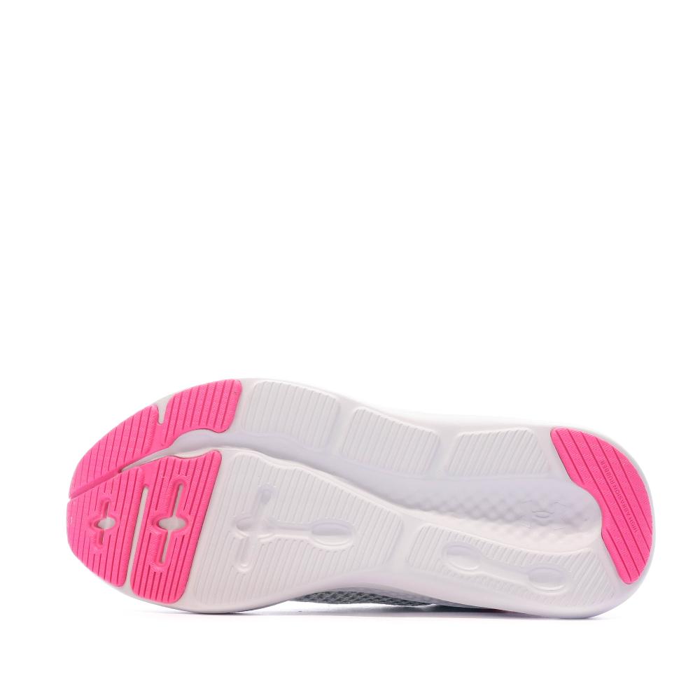 Chaussures de Sport Grise/Rose Femme Under Armour Charged Pursuit 3 vue 5