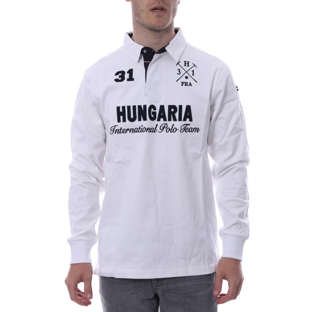 Polo blanc homme Hungaria International Polo Team pas cher