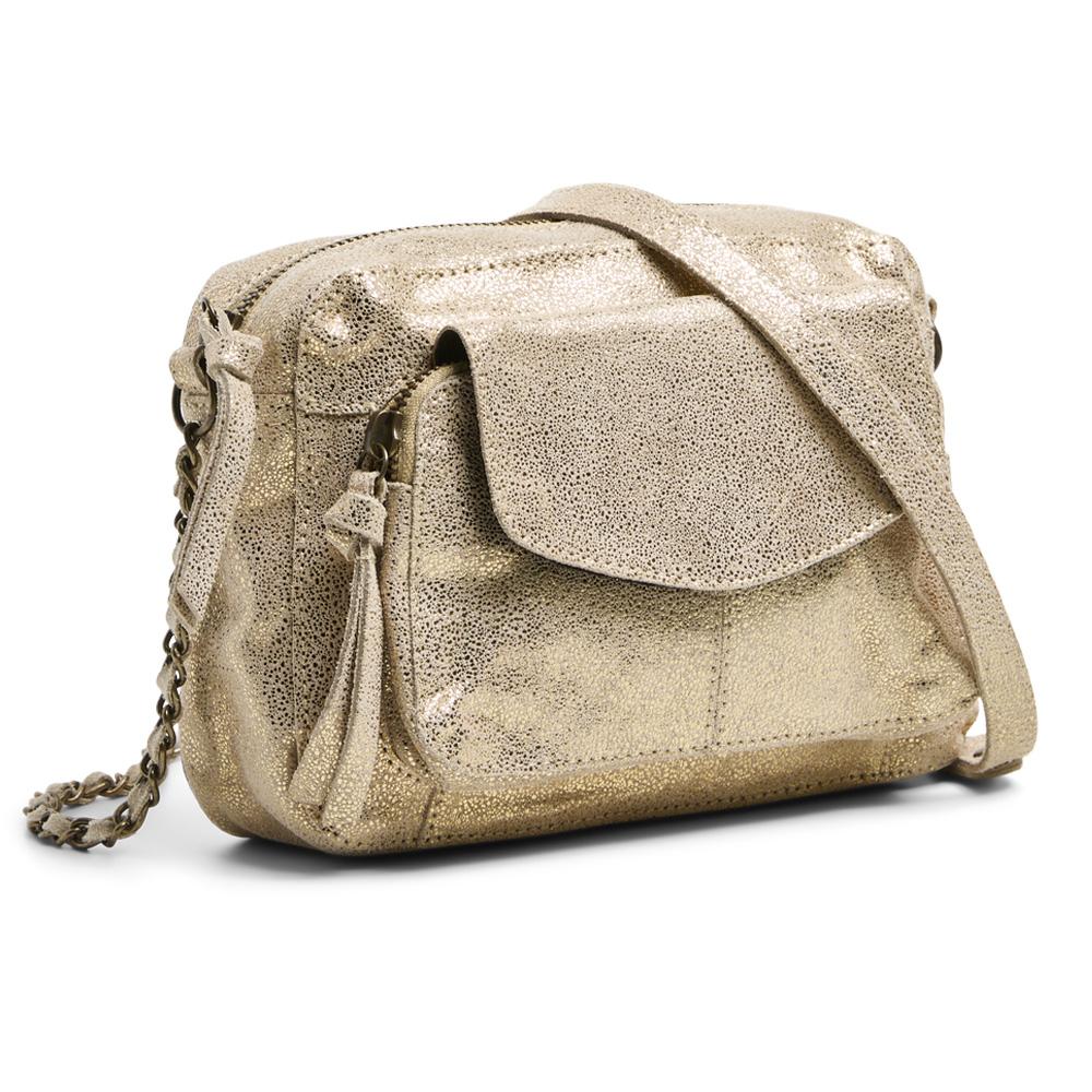 Sac à Bandoulière Gold Femme Pieces Naina pas cher