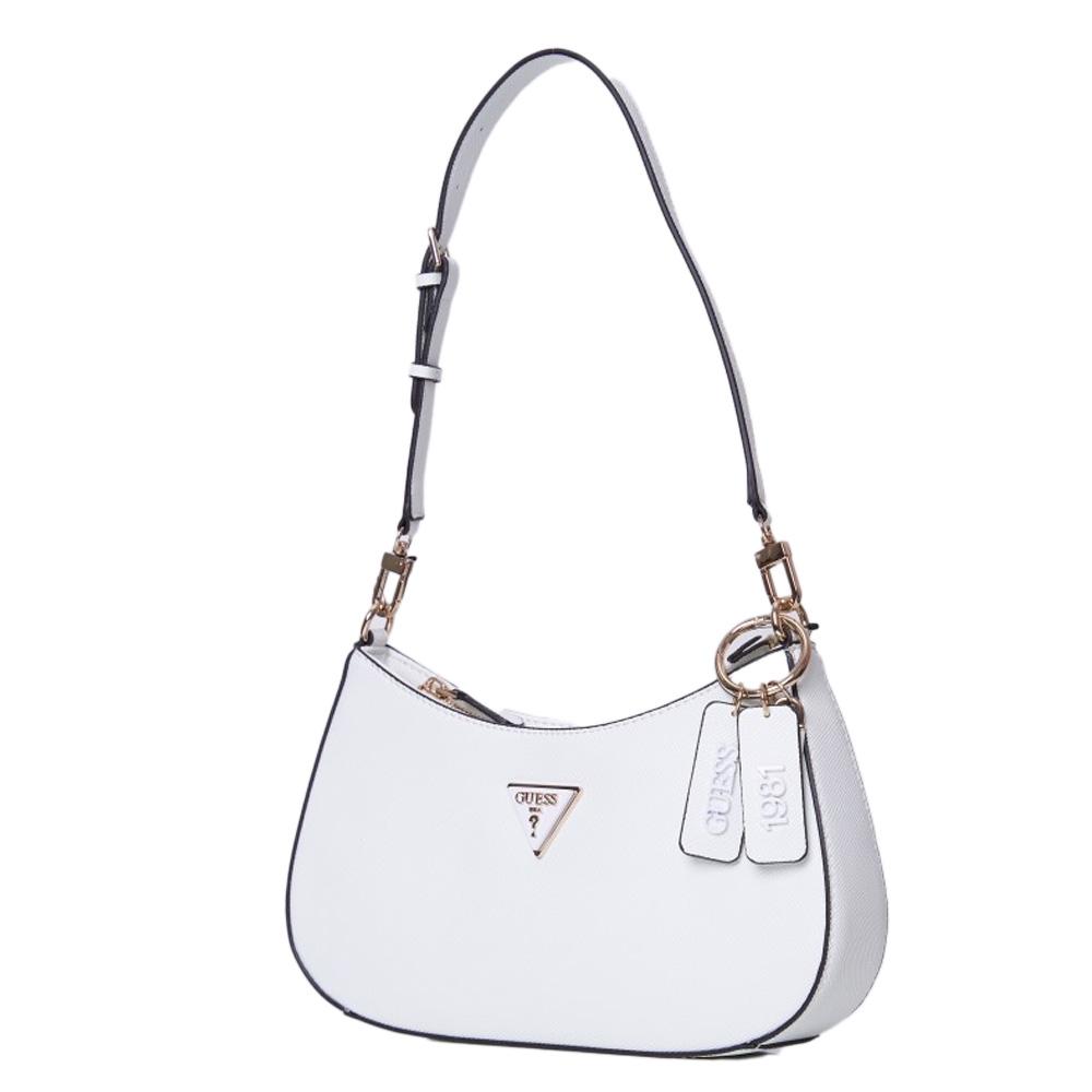 Sac à main Blanc Femme Guess Noelle Saffiano pas cher