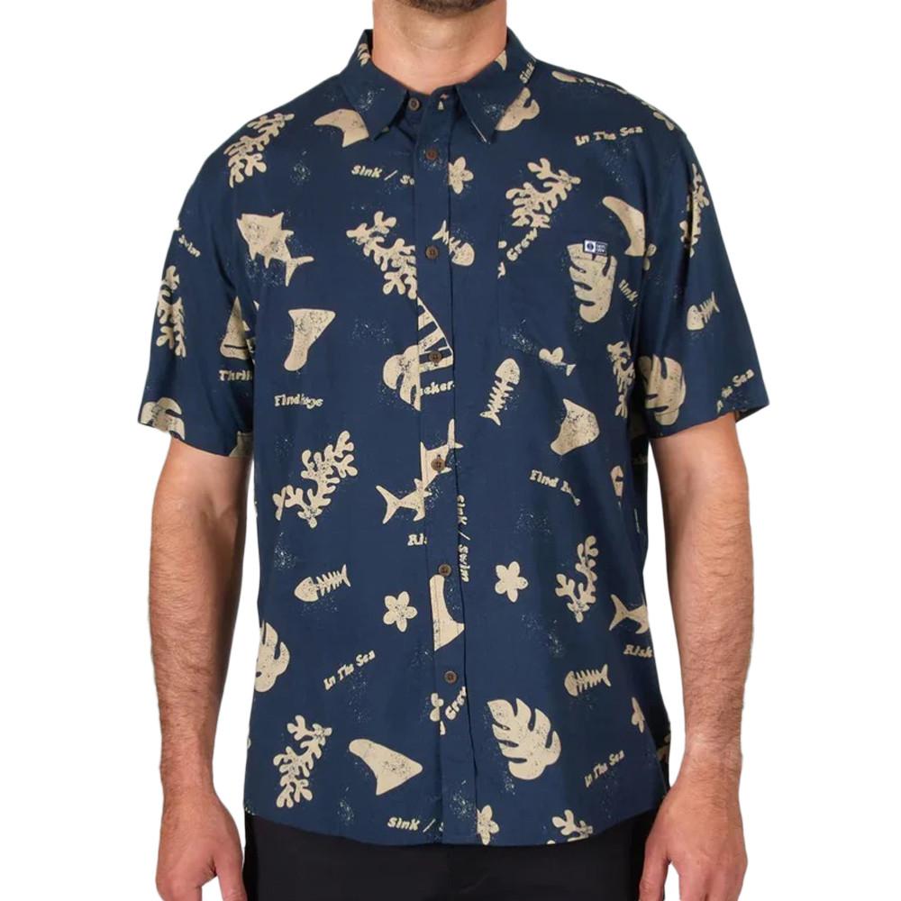 Chemisette Manches Courtes Marine Homme Salty Crew Twisted Tides pas cher