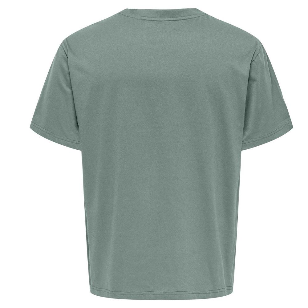 T-shirt Vert D'eau Homme Only & Sons Chinois vue 2