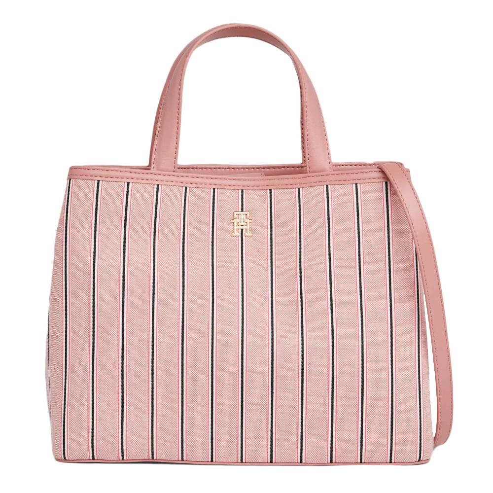 Sac à main imprimé rayé Rose TOMMY HILFIGER Spring Chic Satch pas cher