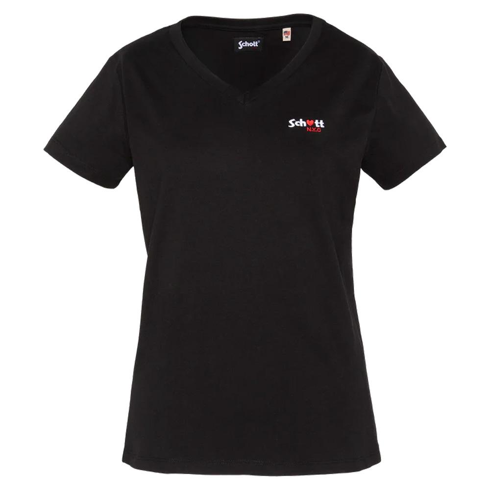 T-Shirt Noir Femme Schott TSBRODEDW pas cher