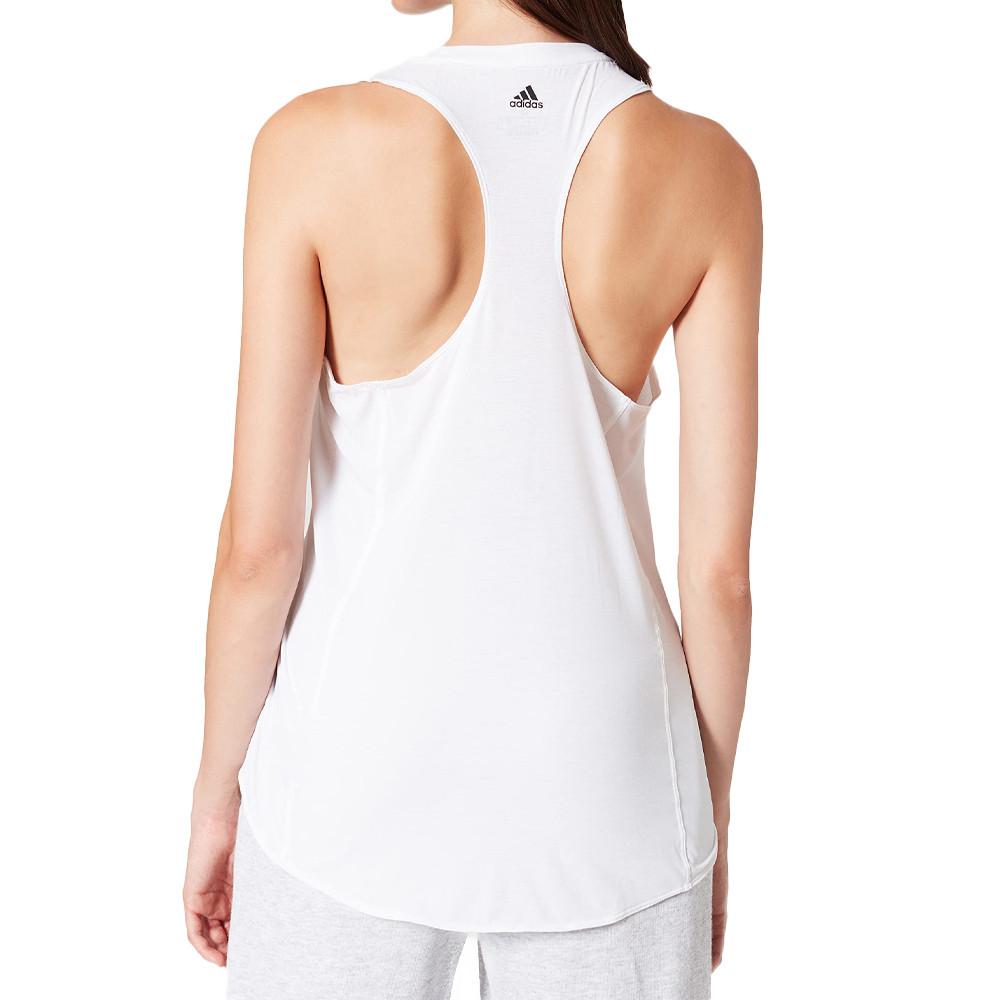 Débardeurs Blanc Femme Adidas barlogo vue 2