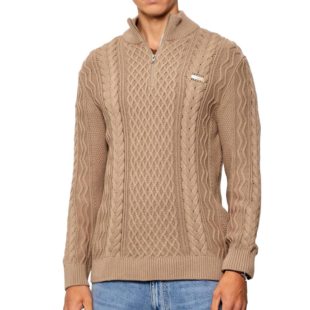 Jersey Tommy Hilfiger Cable Marrón barato