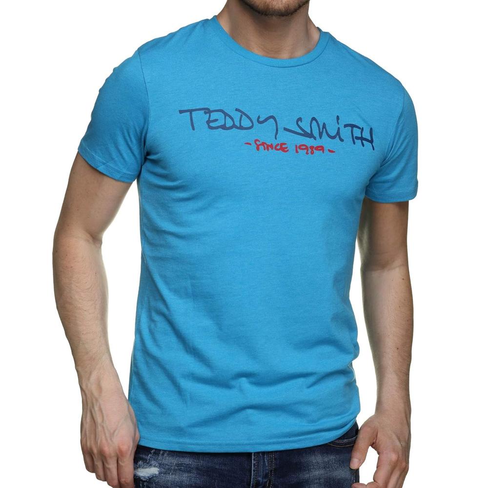 T-shirt Bleu Homme Teddy Smith Ticlass Basic pas cher