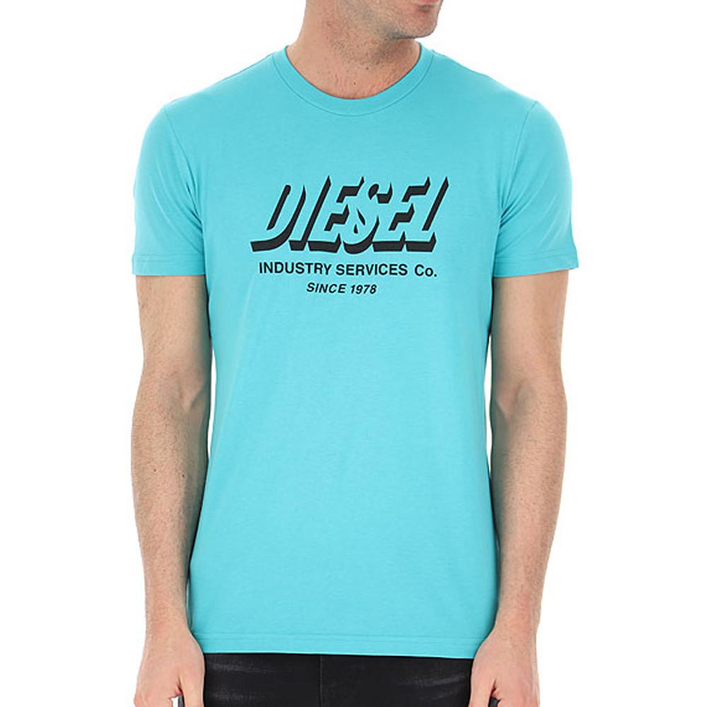 T-shirt Turquoise Homme Guess Diegos-A5 pas cher