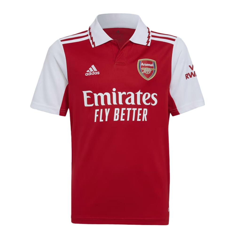 Arsenal Maillot de foot Rouge/Blanc Garçon Adidas 22/23 pas cher