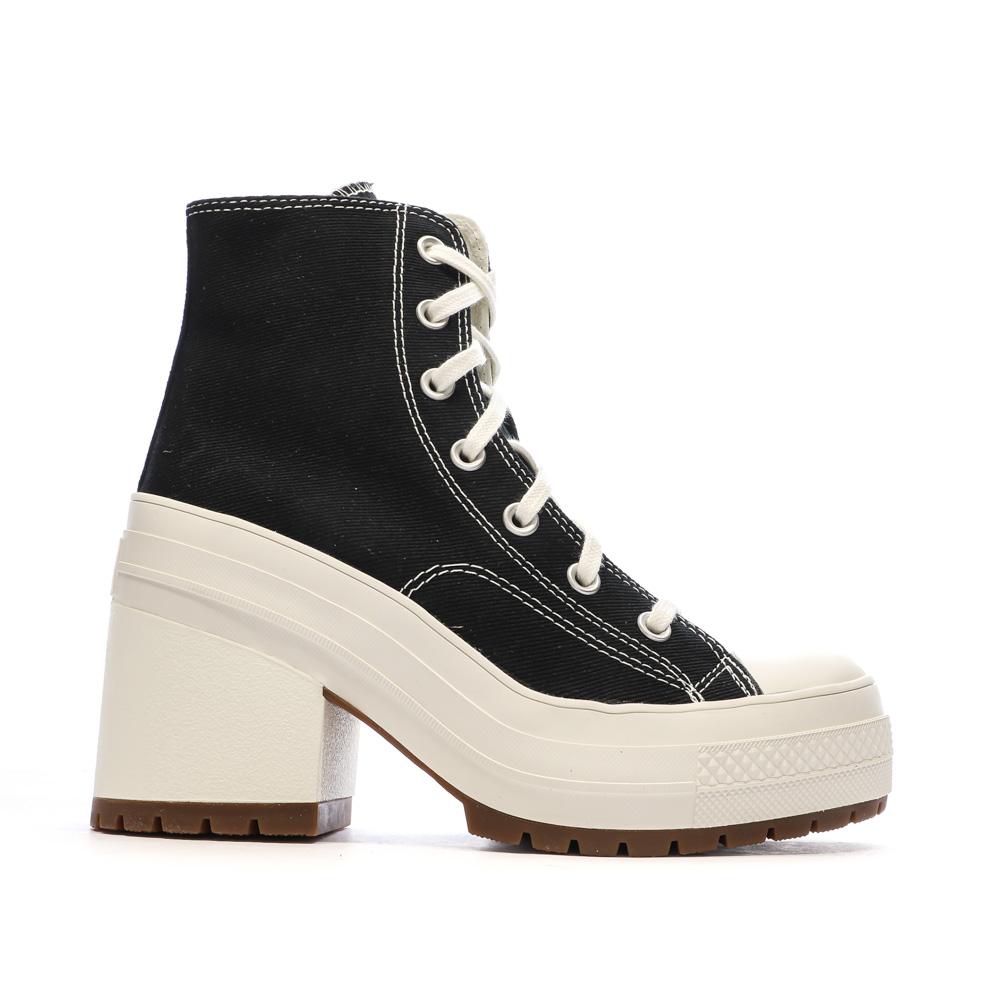 Baskets Noire/Blanche Femme Converse De Luxe Heel vue 2