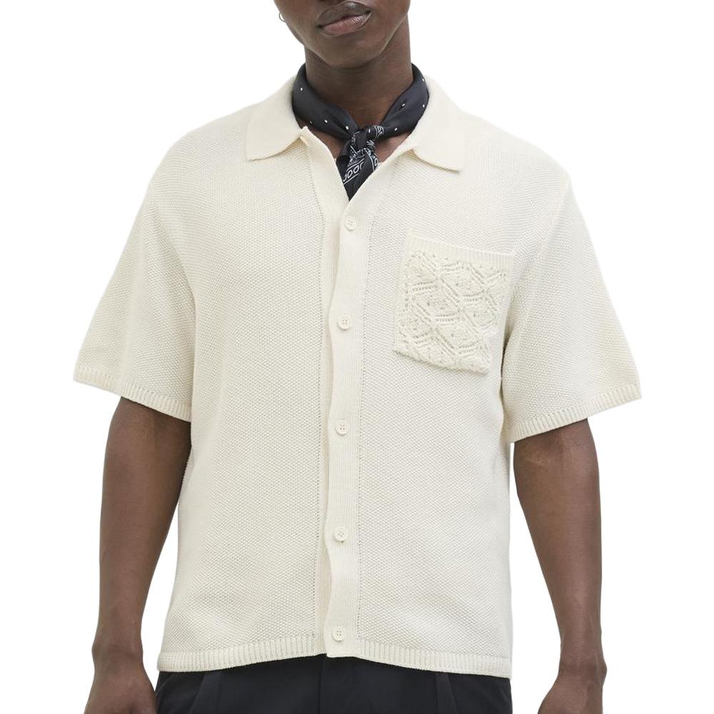 Chemise en Maille Écru Homme Jack & Jones Summer Pocket pas cher