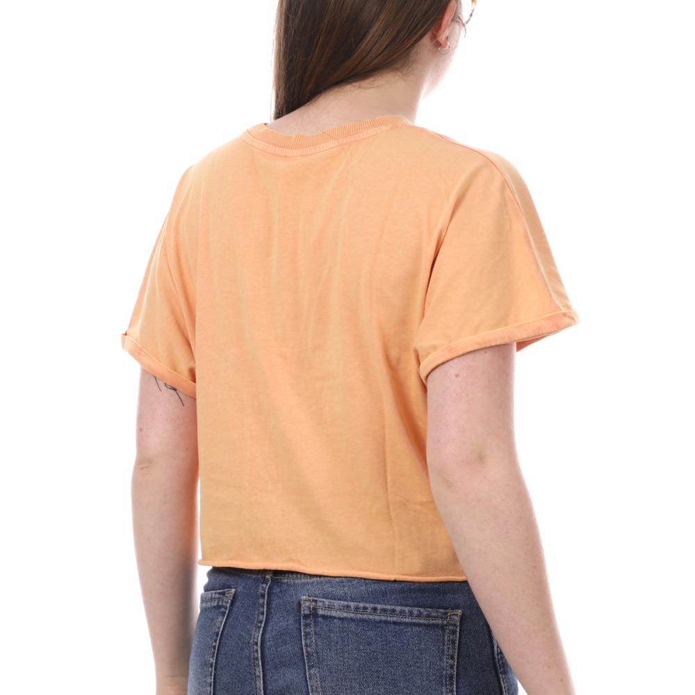 T-Shirt Crop Orange JDY Femme Agnes vue 2