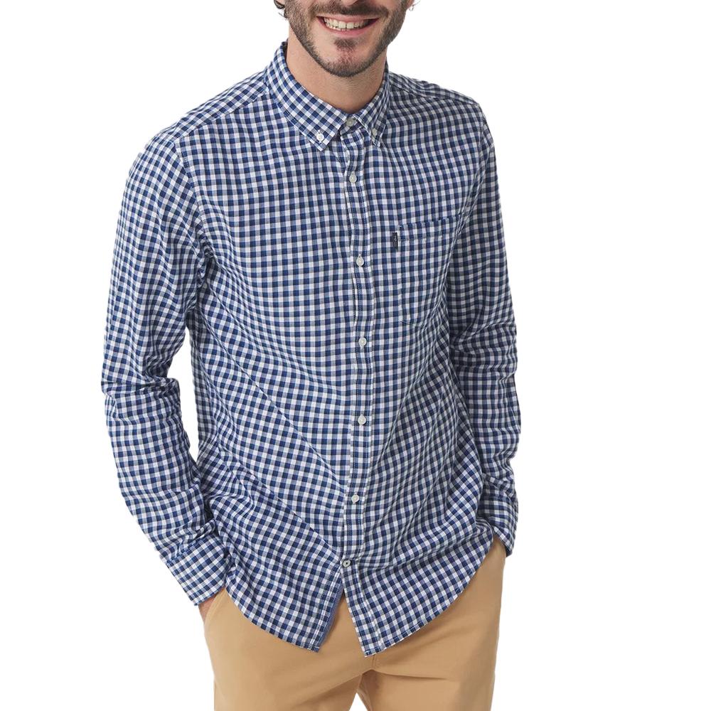 Chemise Blanche/Bleu Homme TBS Baltique pas cher