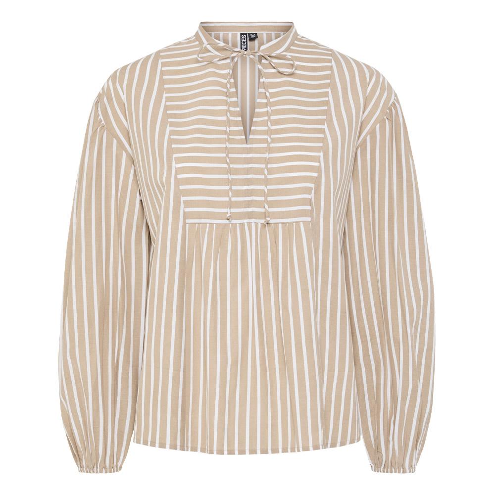 Blouse Blanc/Beige Femme Pieces Lilia pas cher