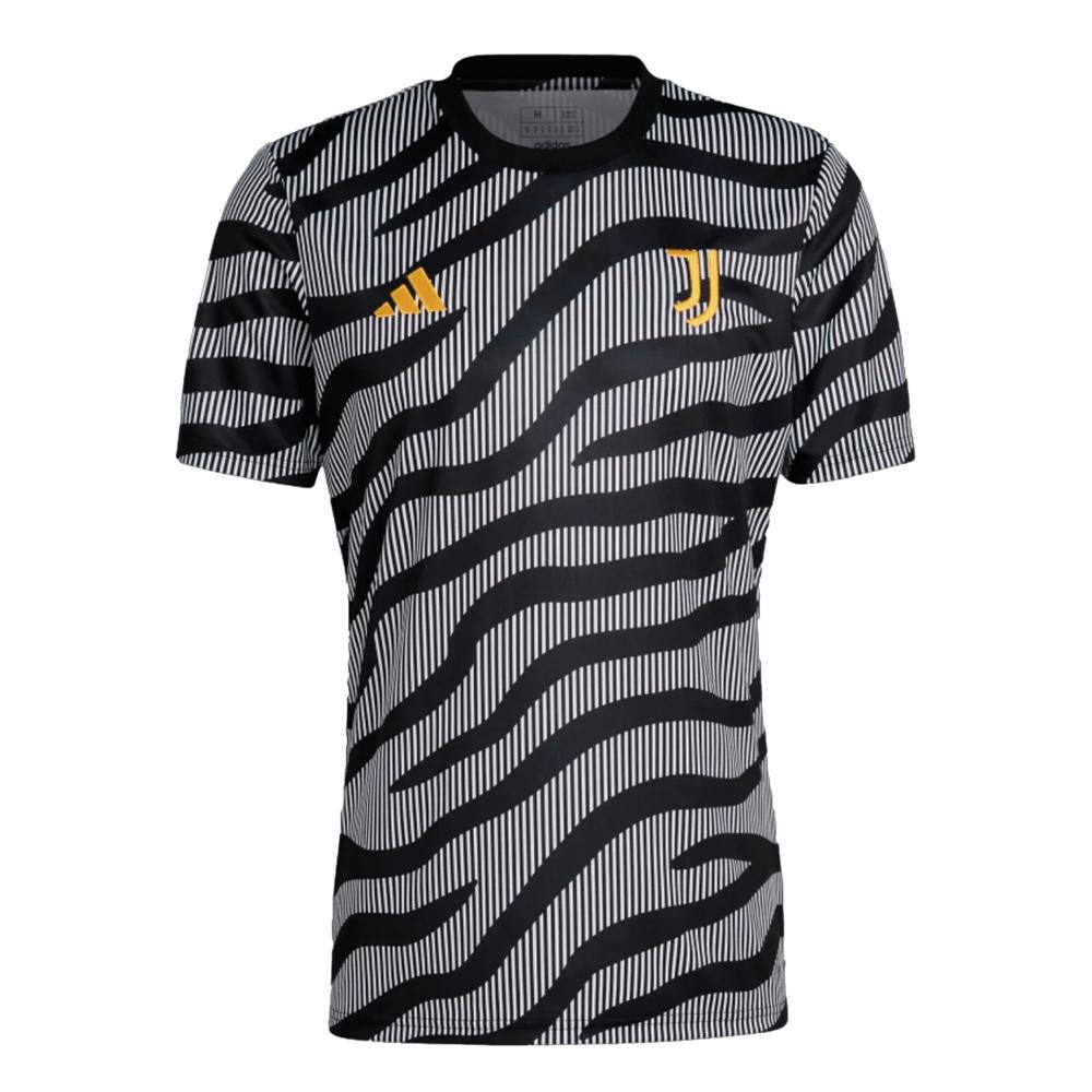 Juventus Maillot de foot Gris/Noir Homme Adidas Pré-match pas cher