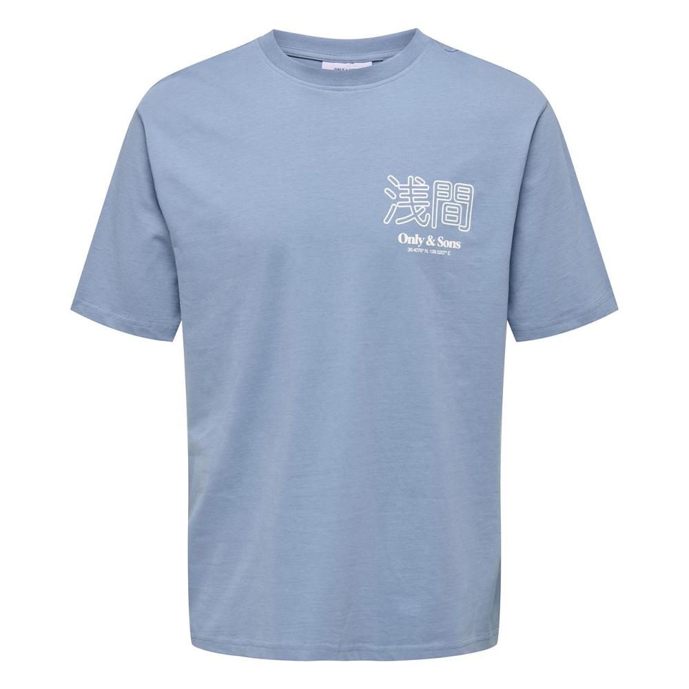 T-Shirt Bleu Homme Only & Sons Mountain pas cher