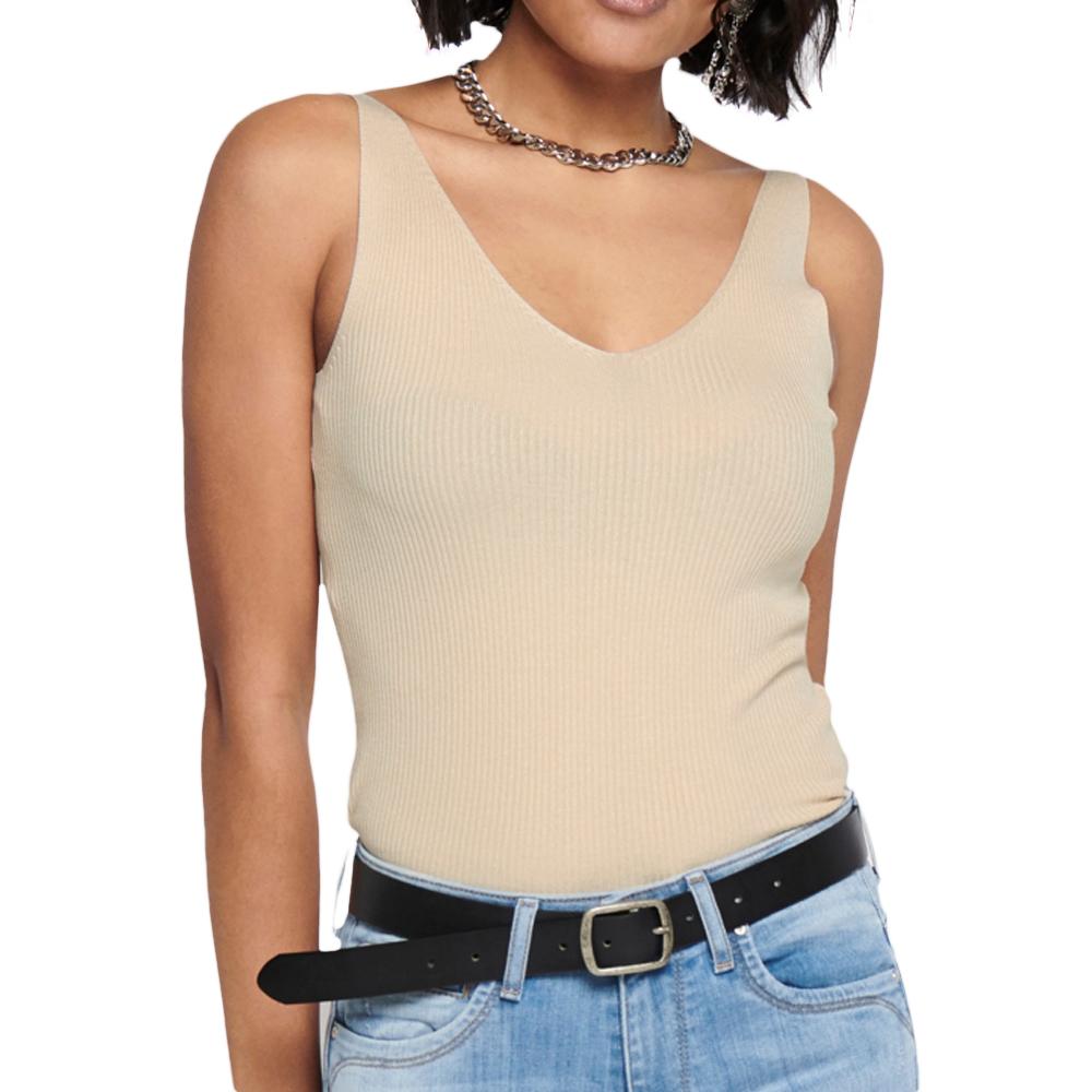 Débardeur en Maille Beige Femme JDY NANNA pas cher