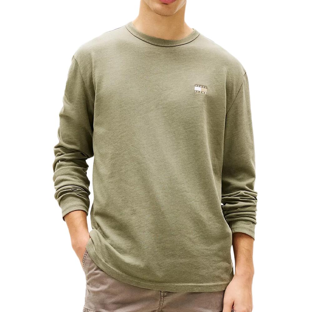 T-Shirt manches longues Kaki Homme Tommy Hilfiger Tjm Reg pas cher