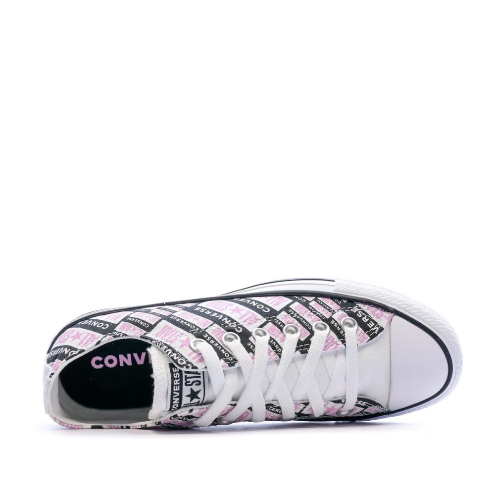 Baskets Rose/Blanche Femme Converse OX vue 4