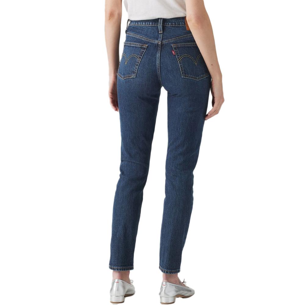 Jeans 501 Bleu Foncé Femme Levi's 501 Indigo Worn vue 2