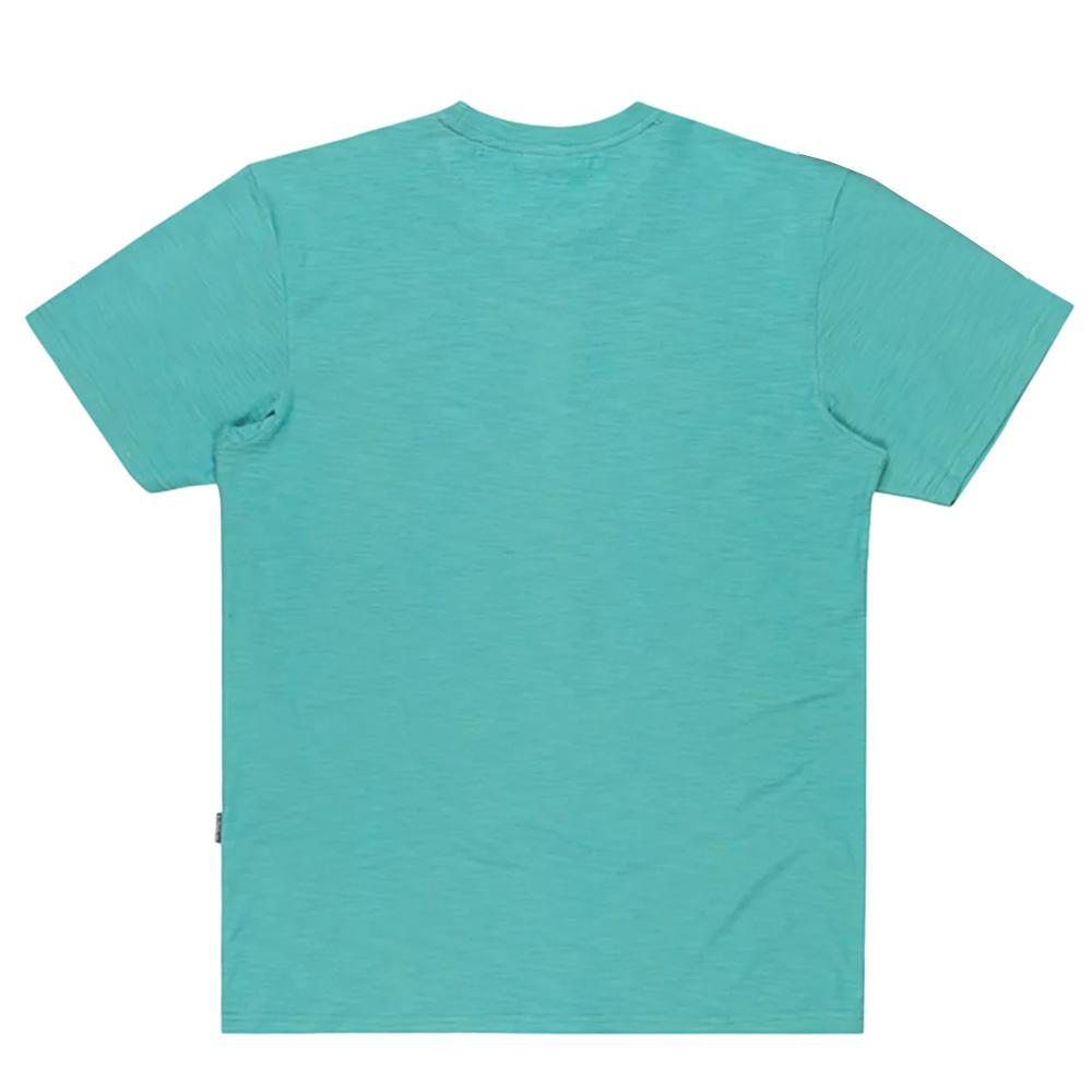 T-Shirt Turquoise Homme Quiksilver Slub roundneck vue 2