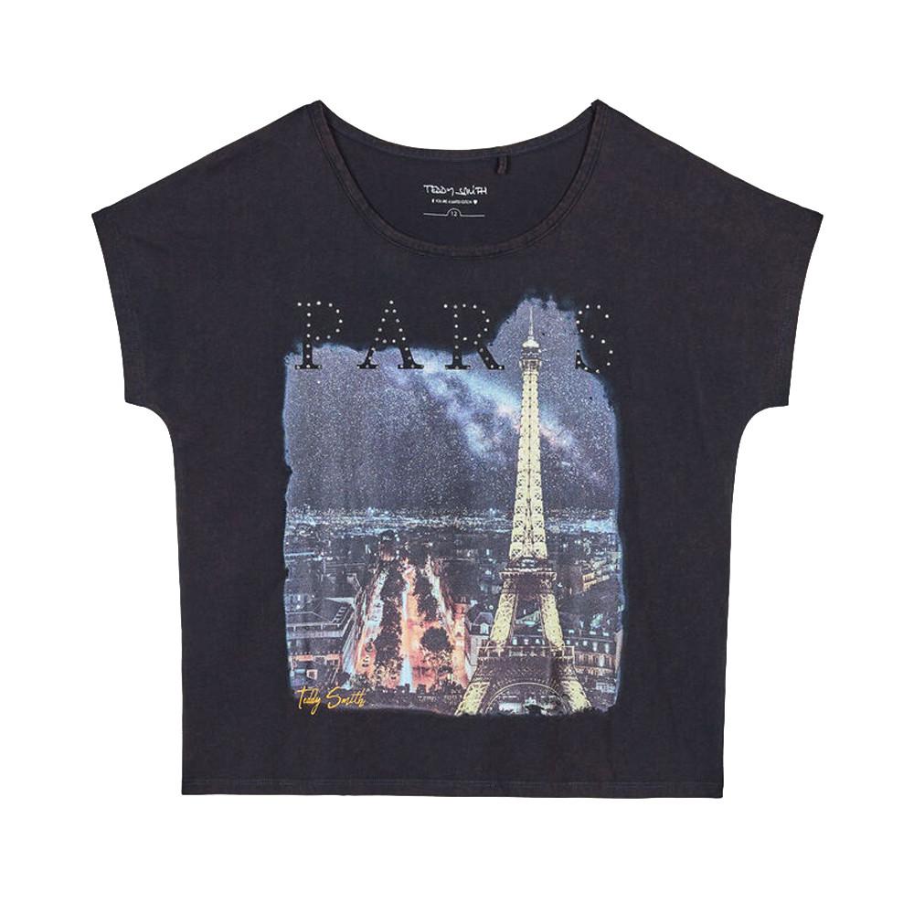 T-Shirt noir fille Teddy Smith Ville Jr pas cher