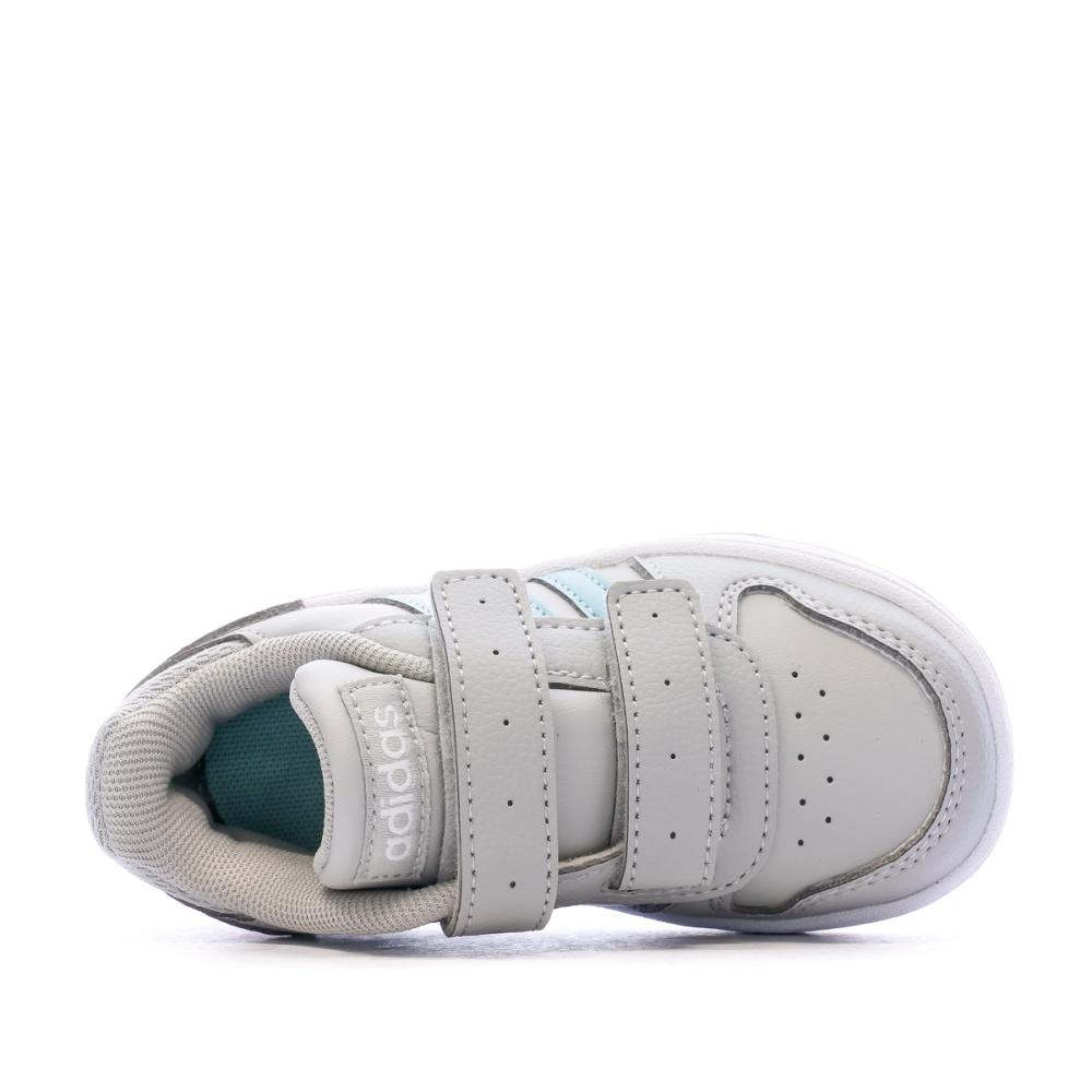 Baskets Grise Fille Adidas Hoops 2.0 vue 4