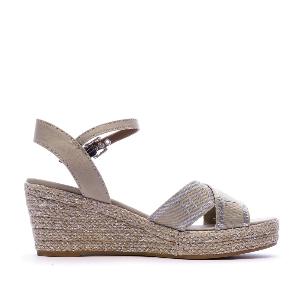 Sandales compensées beige femmes Tommy Hilfiger vue 2