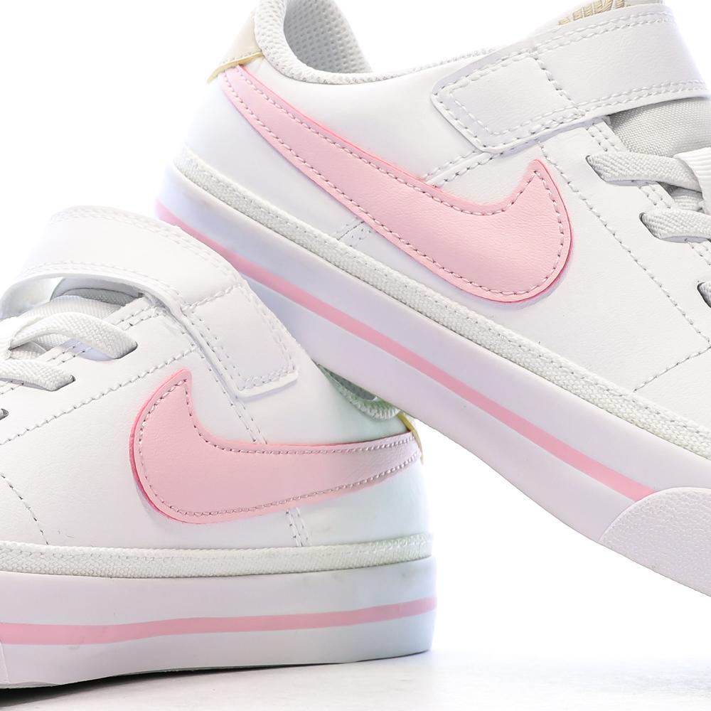 Baskets Blanche/Rose Fille Nike Court Legacy vue 7