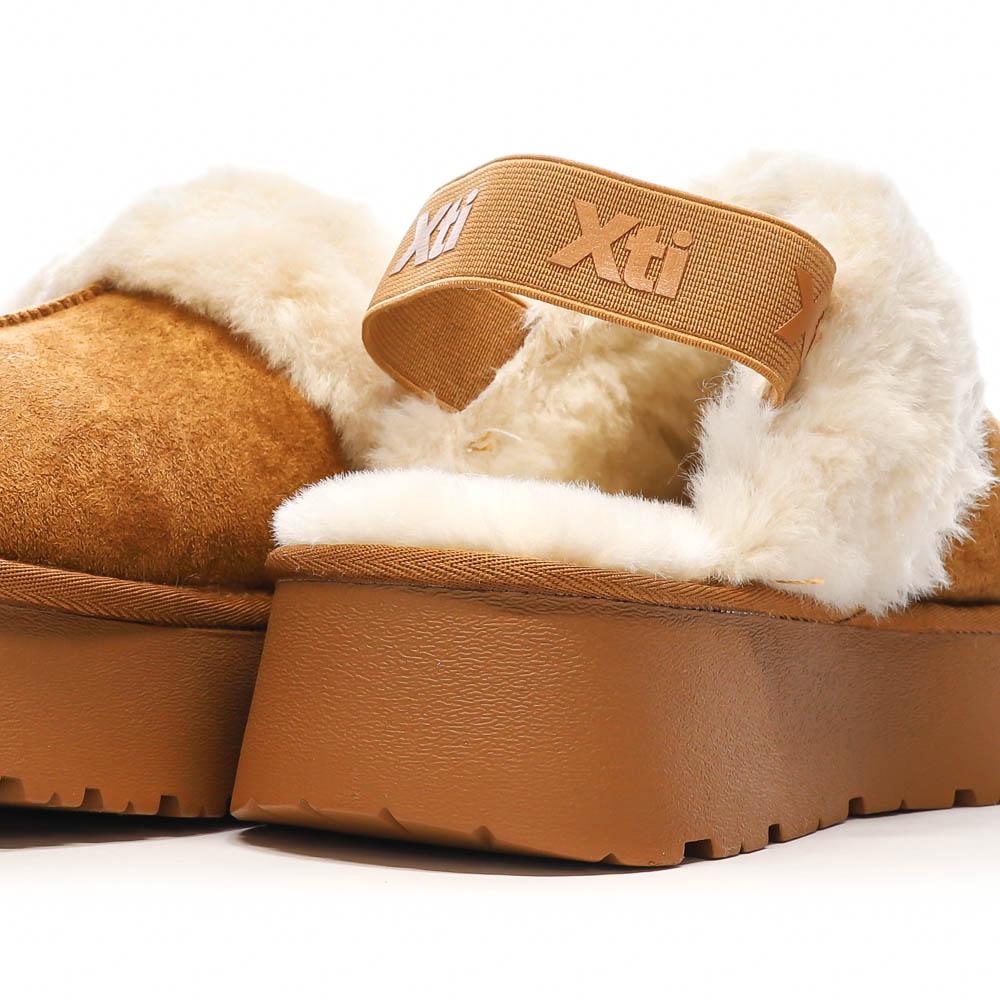 Sabots fourrés à élastique Camel Femme Xti Microfiber vue 8