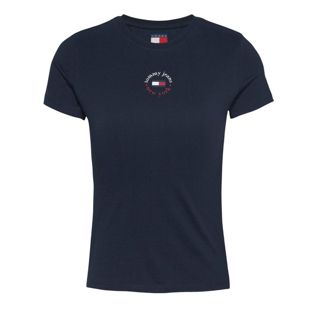 T-Shirt Marine Femme Tommy Hilfiger Slim pas cher
