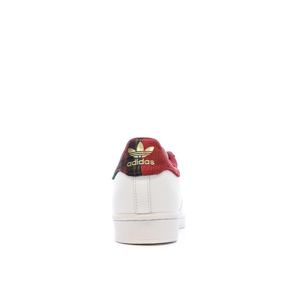 Baskets Adidas Blanches/Rouge Homme Adidas Superstar vue 3
