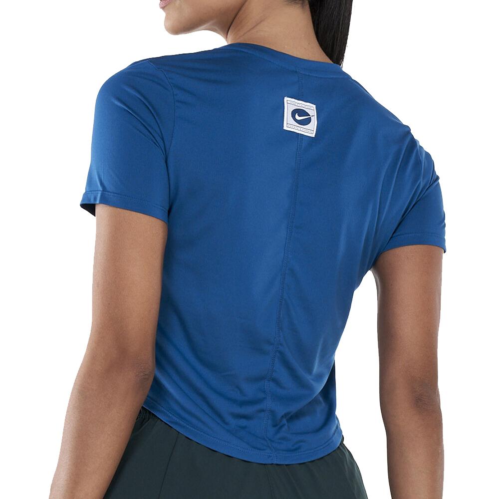T-shirt Bleu Femme Nike One Df404 vue 2