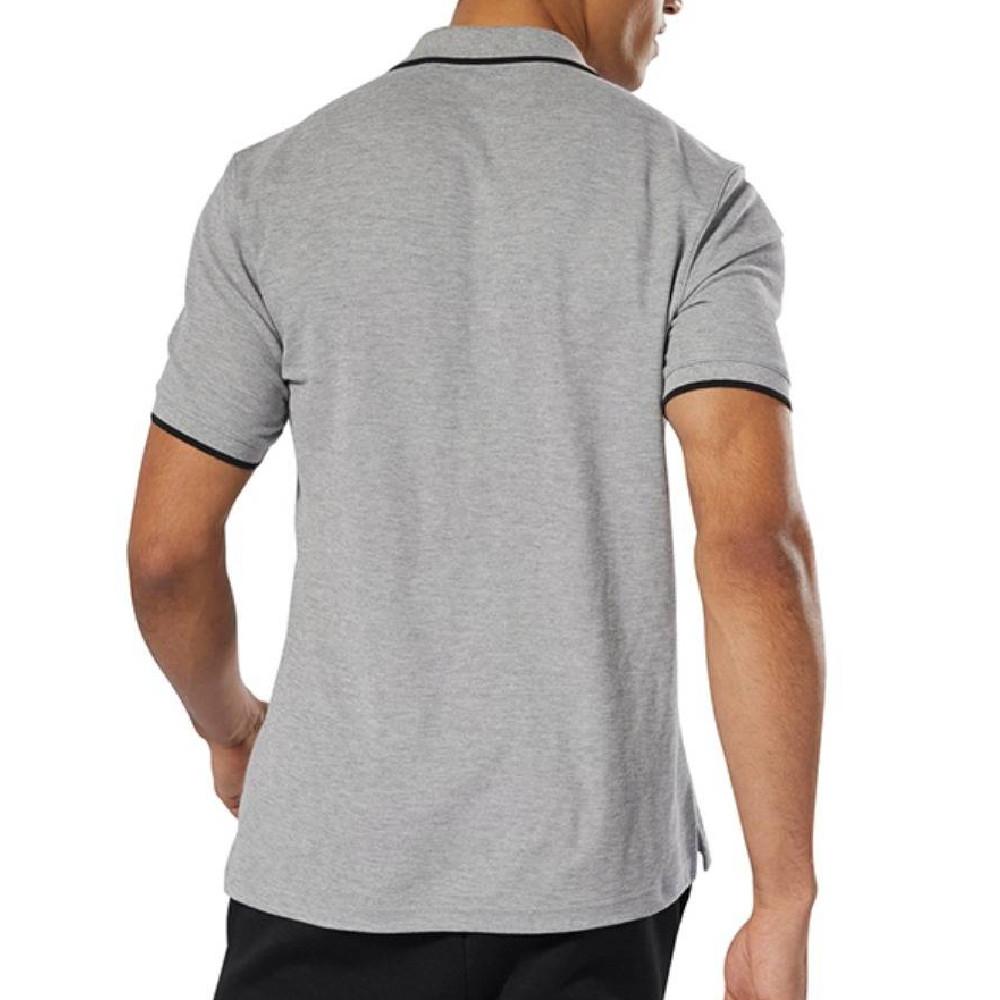 Polo Gris Homme Reebok Training Essentials vue 2