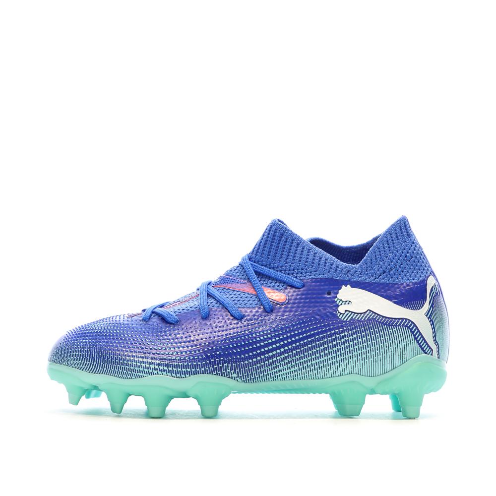 Chaussures de Foot Bleues Enfant Puma Future 7 Match FG/AG pas cher