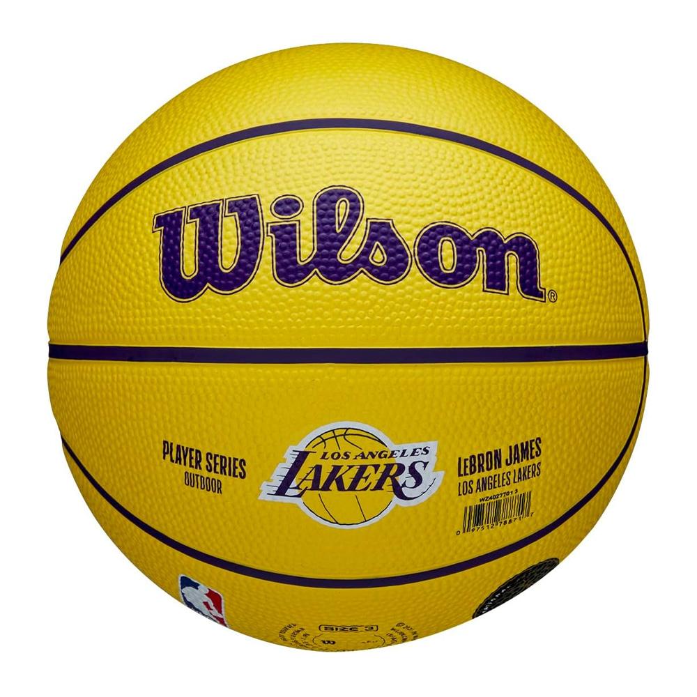 Ballon de Basketball Jaune Wilson Lebron James vue 3