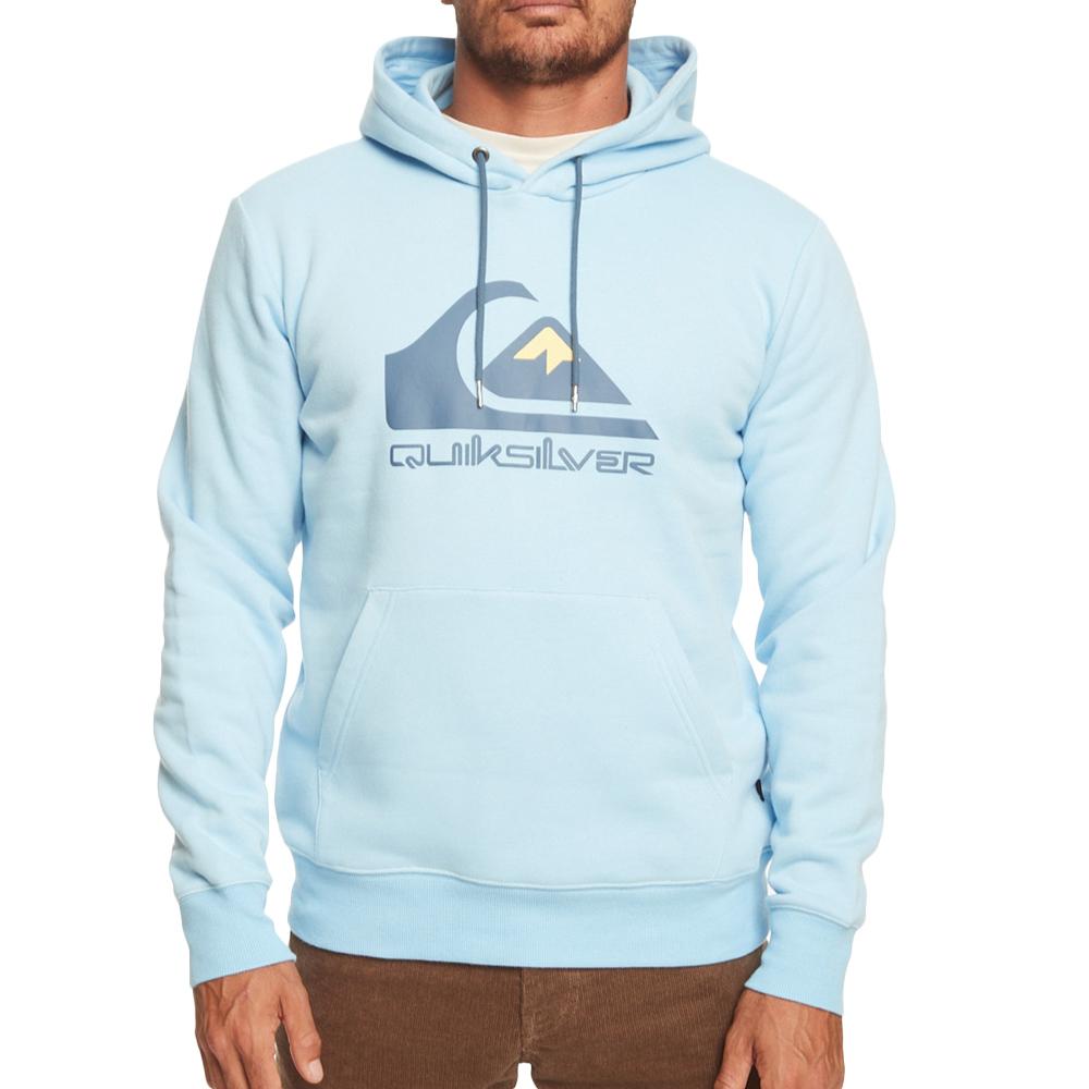 Sudadera azul claro para hombre Quiksilver Biglogohood barato