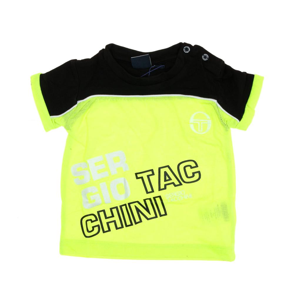 T-Shirt noir/jaune fluo garçon Sergio Tacchini Verde Fluo pas cher