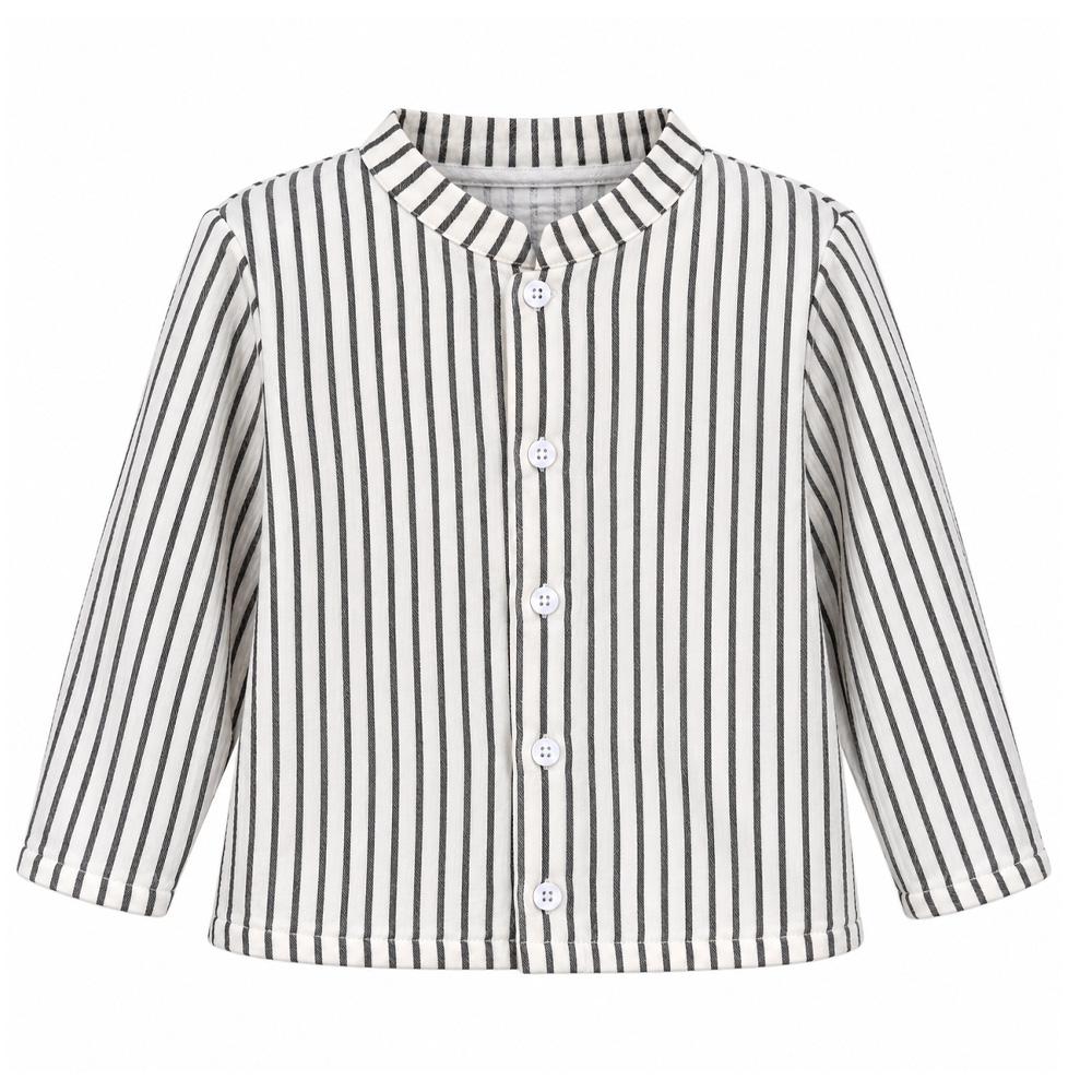 Chemise Beige/Gris Garçon P'tit Mome Enzo pas cher
