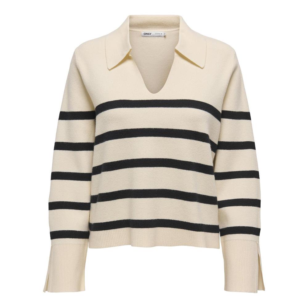 Pull Ecru/Noir Femme Only Monica pas cher